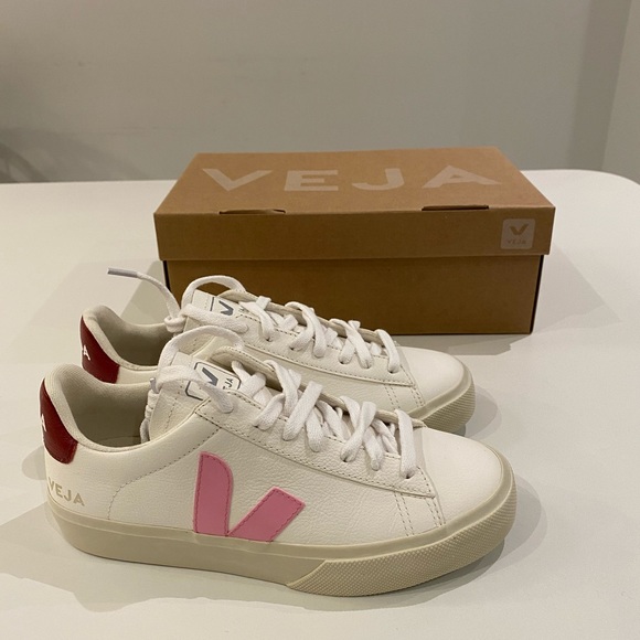 Veja Campo Leather Sneaker White Pink sz 6US NIB - Picture 4 of 8